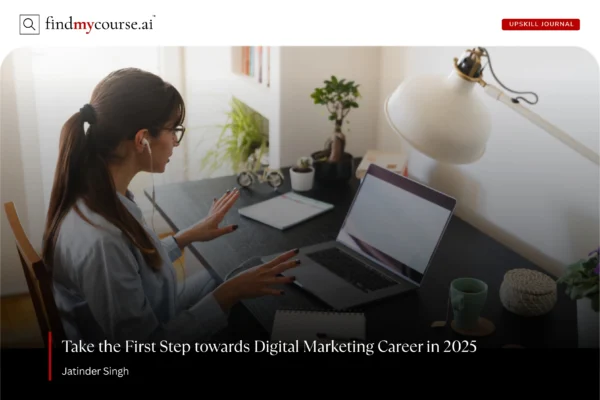 Young woman working from home denoting career in digital marketing – Findmycourse.ai