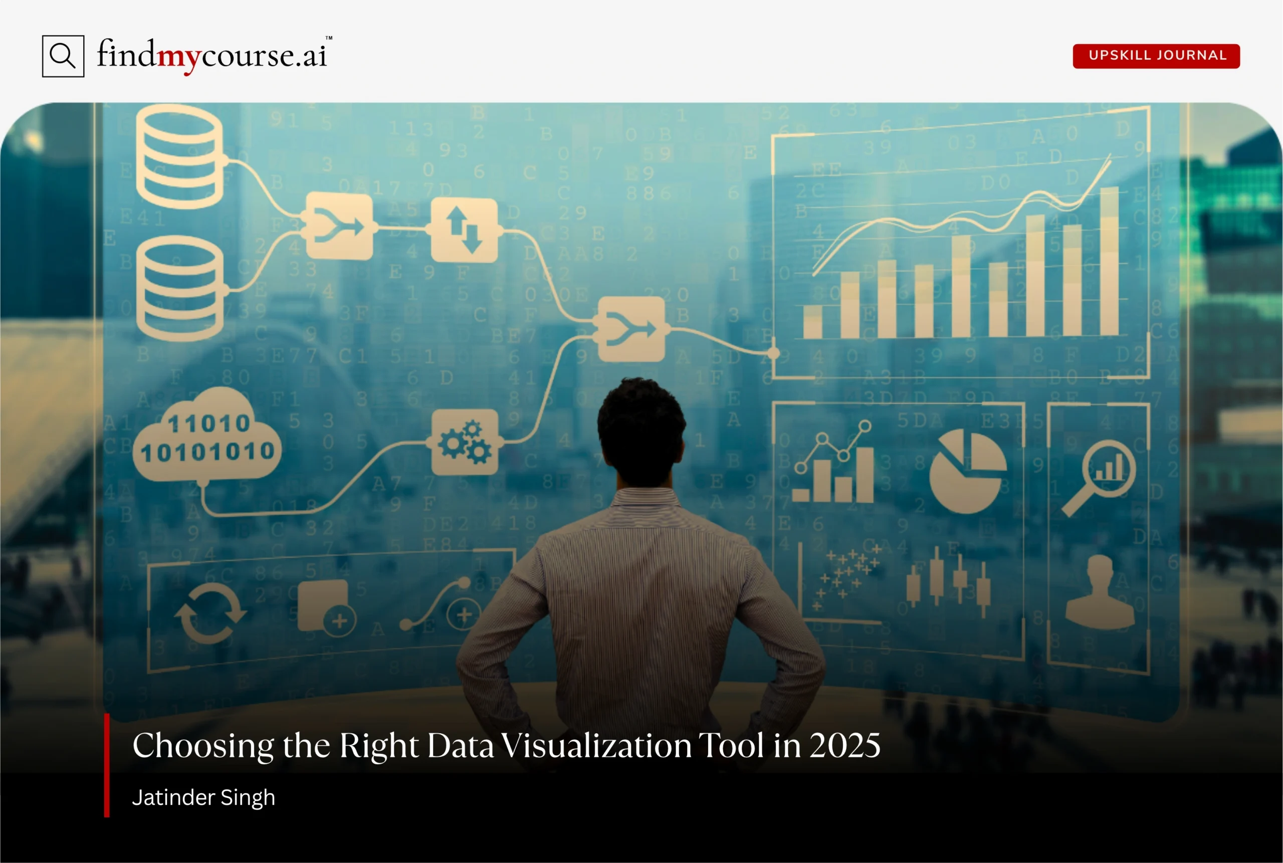 Man exploring charts using a modern data visualization tool – Findmycourse.ai
