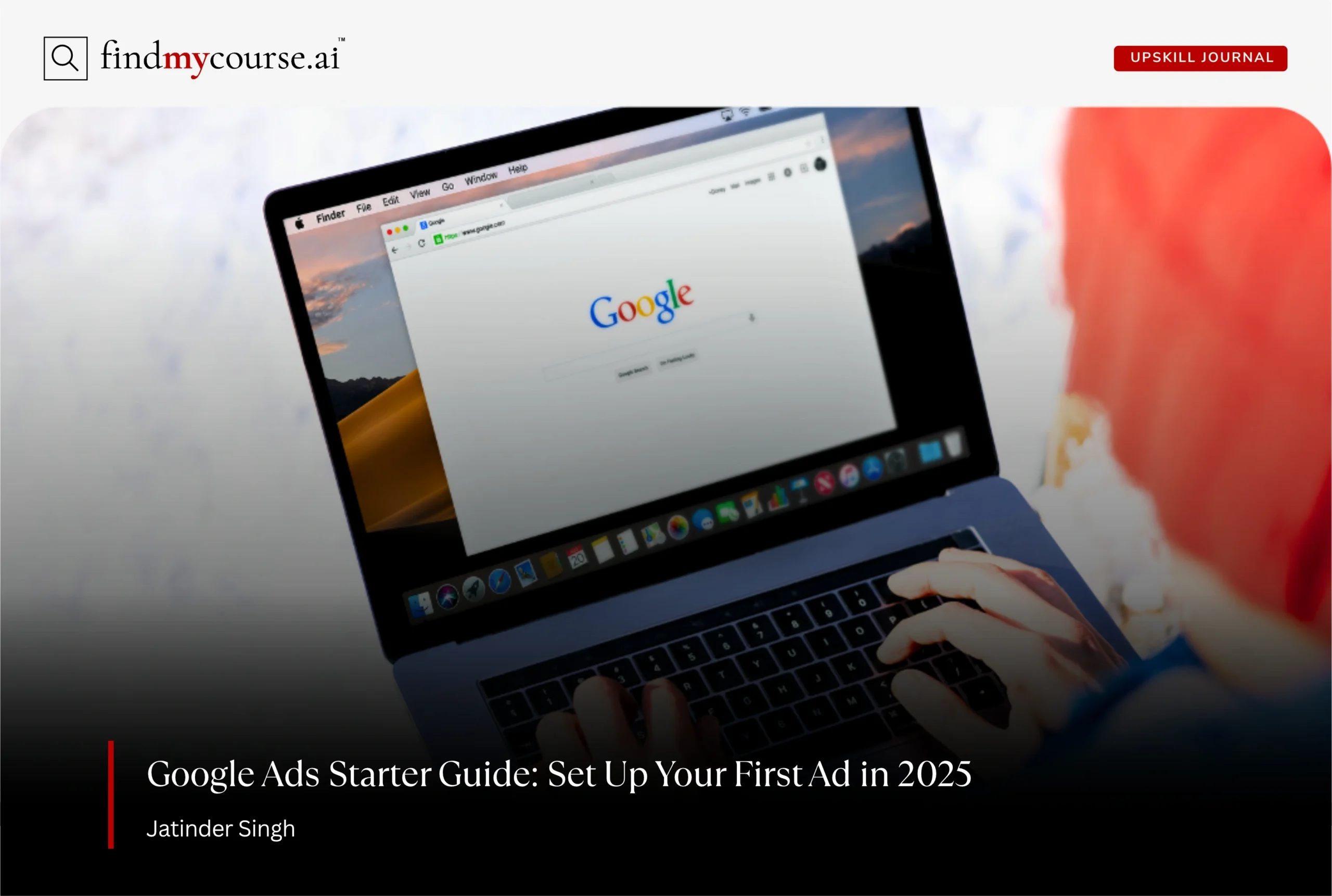 Homepage view on laptop featuring Google Ads — FindMyCourse.ai