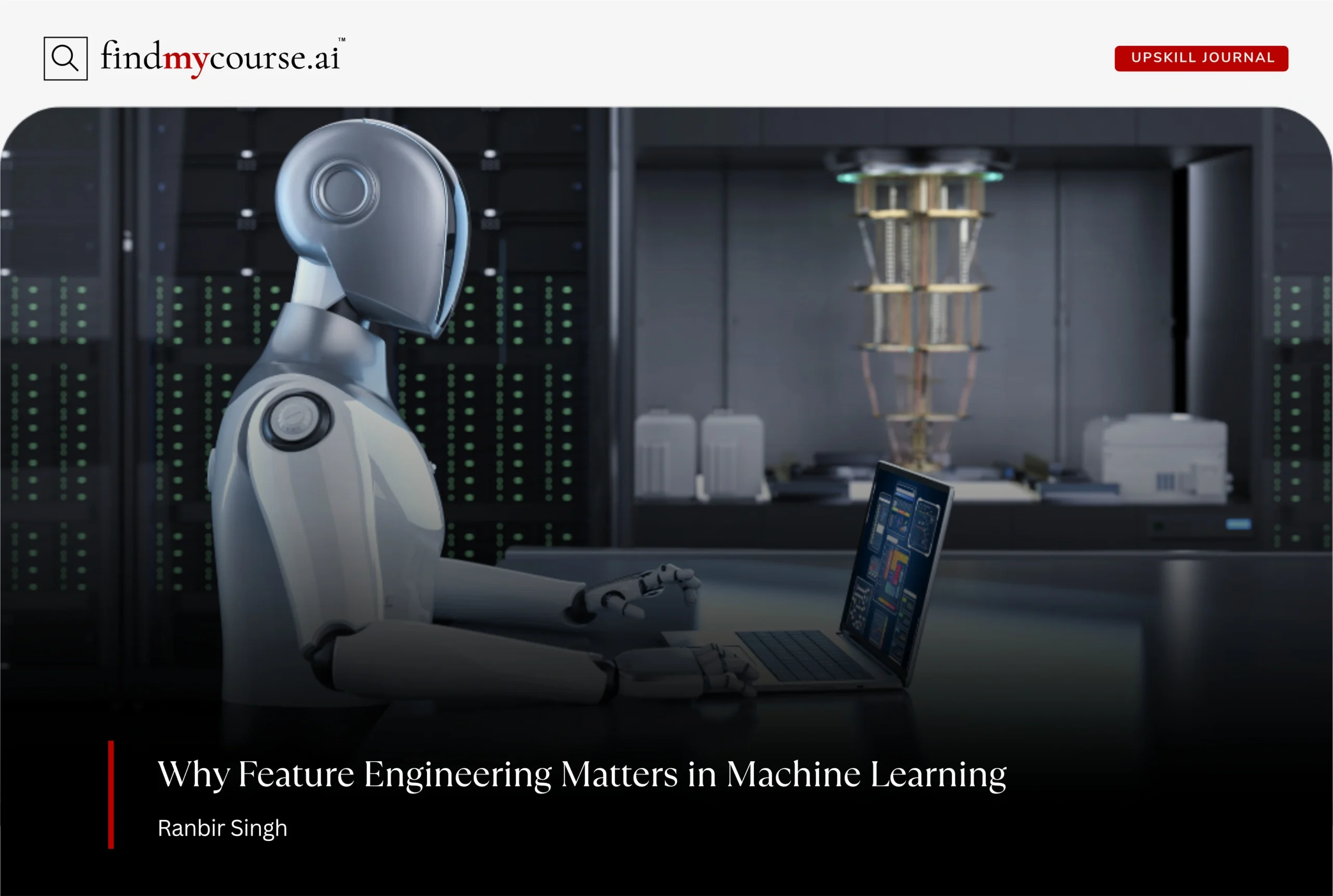 Symbolic AI scene showing how feature engineering powers machine learning — Findmycourse.ai