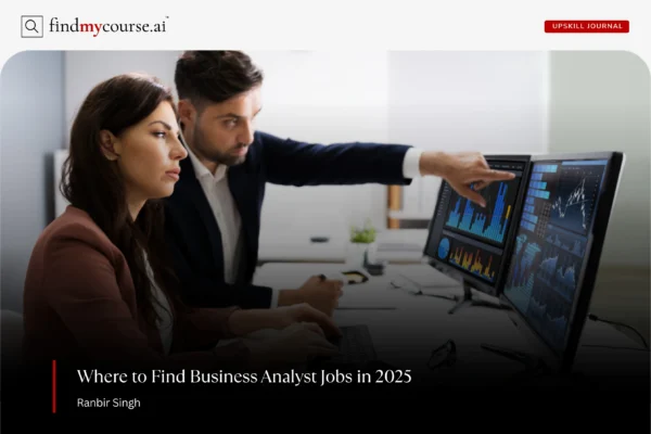 Analysts reviewing data, representing the rise of business analyst jobs — Findmycourse.ai