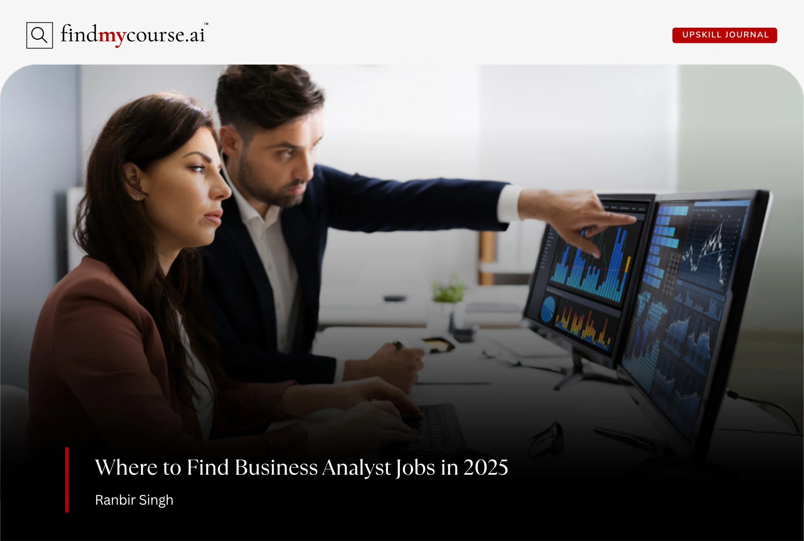 Analysts reviewing data, representing the rise of business analyst jobs — Findmycourse.ai
