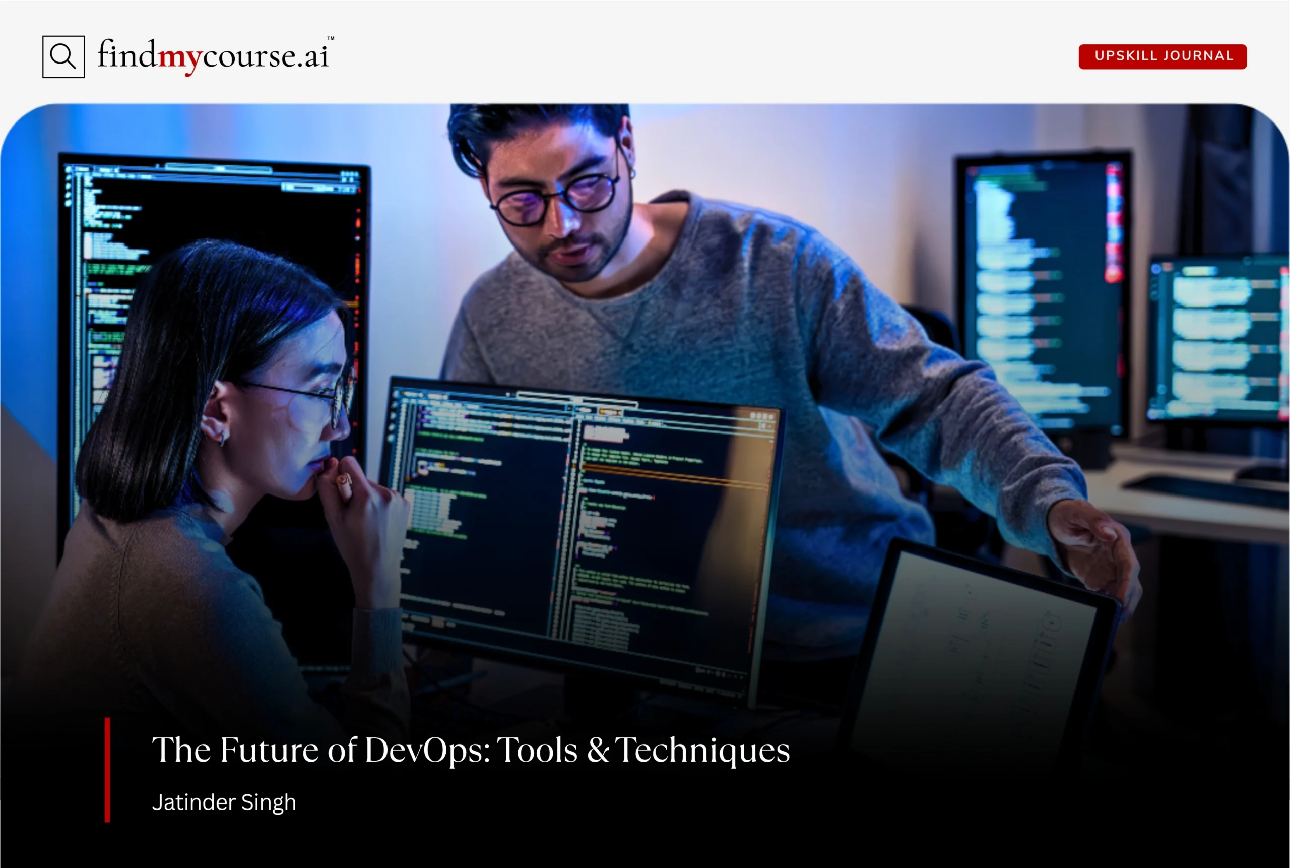 Developers collaborating on code and infrastructure, reflecting DevOps practices — Findmycourse.ai