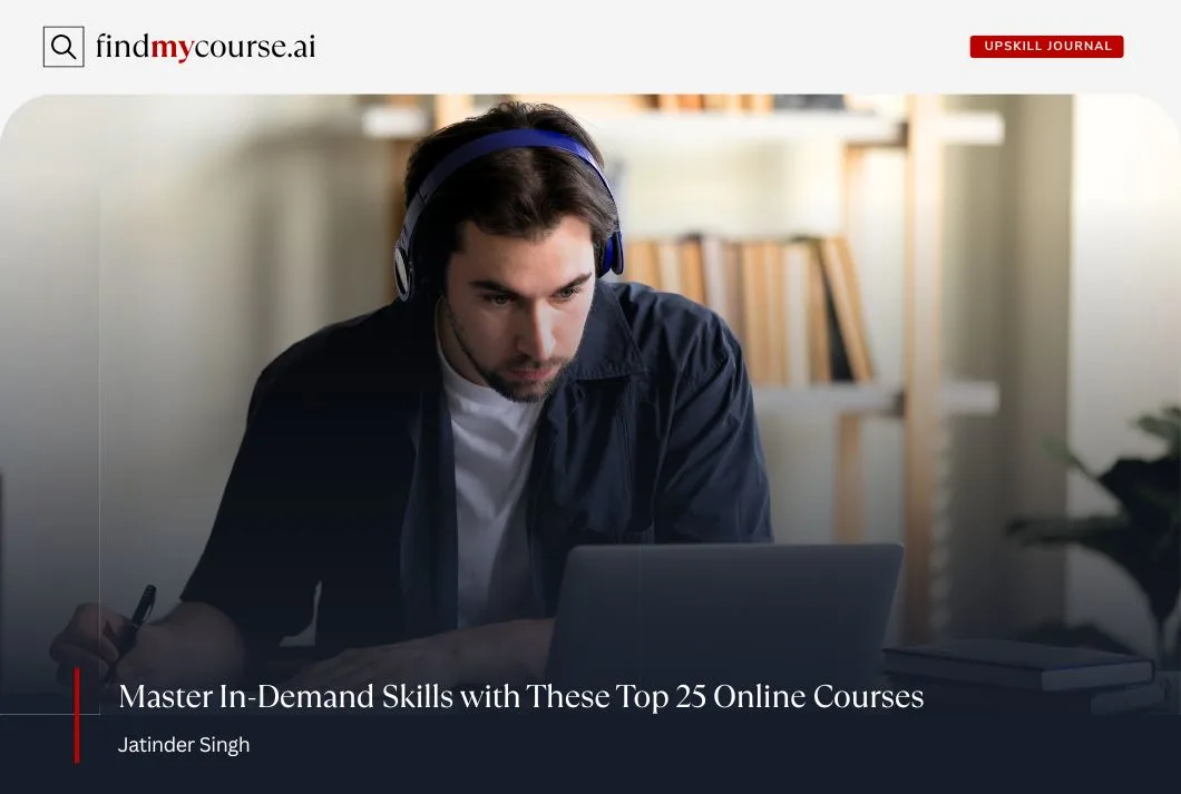 Young professional mastering in-demand skills through online courses — Findmycourse.ai