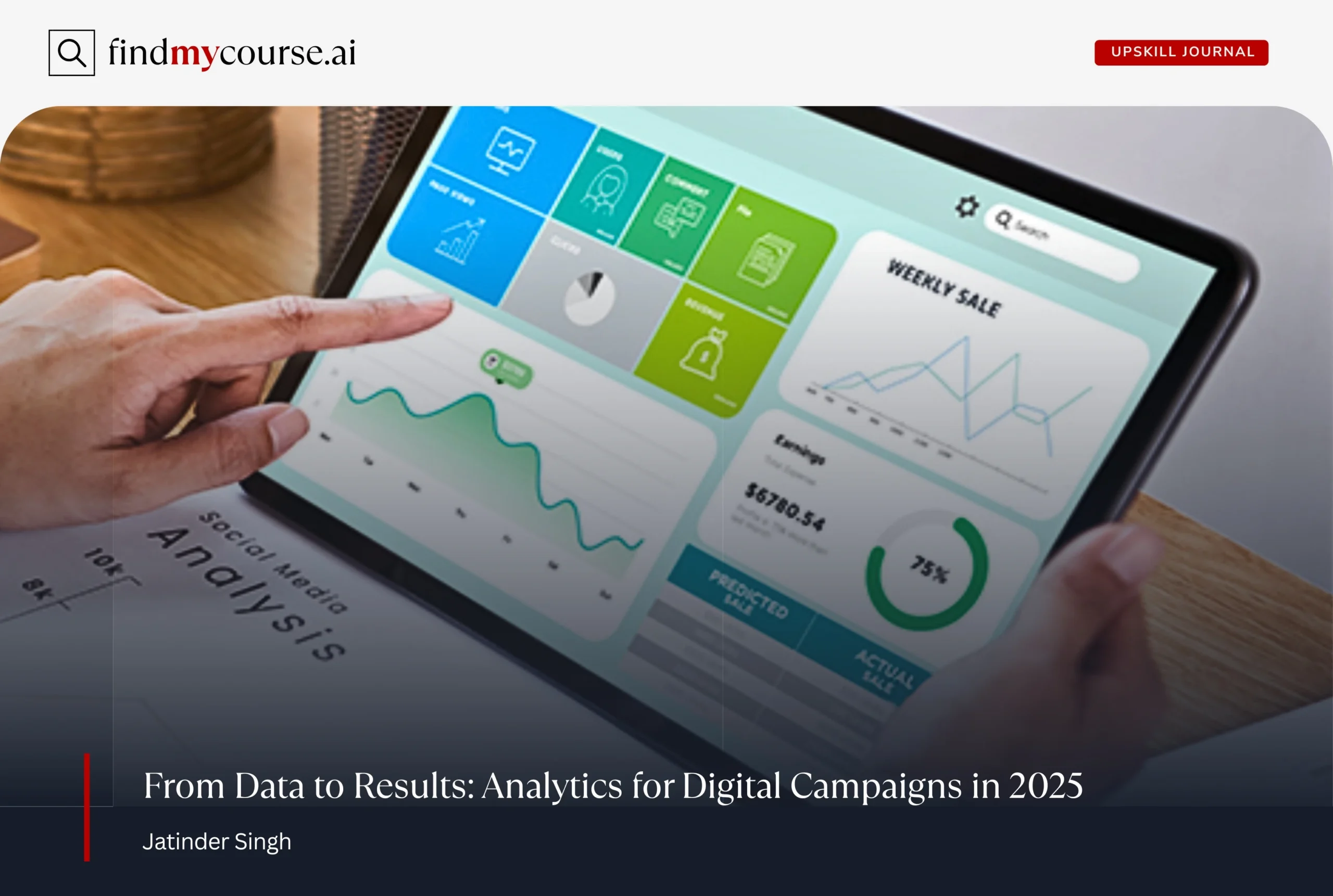 Digital campaign analytics dashboard showing data trends and sales performance — Findmycourse.ai