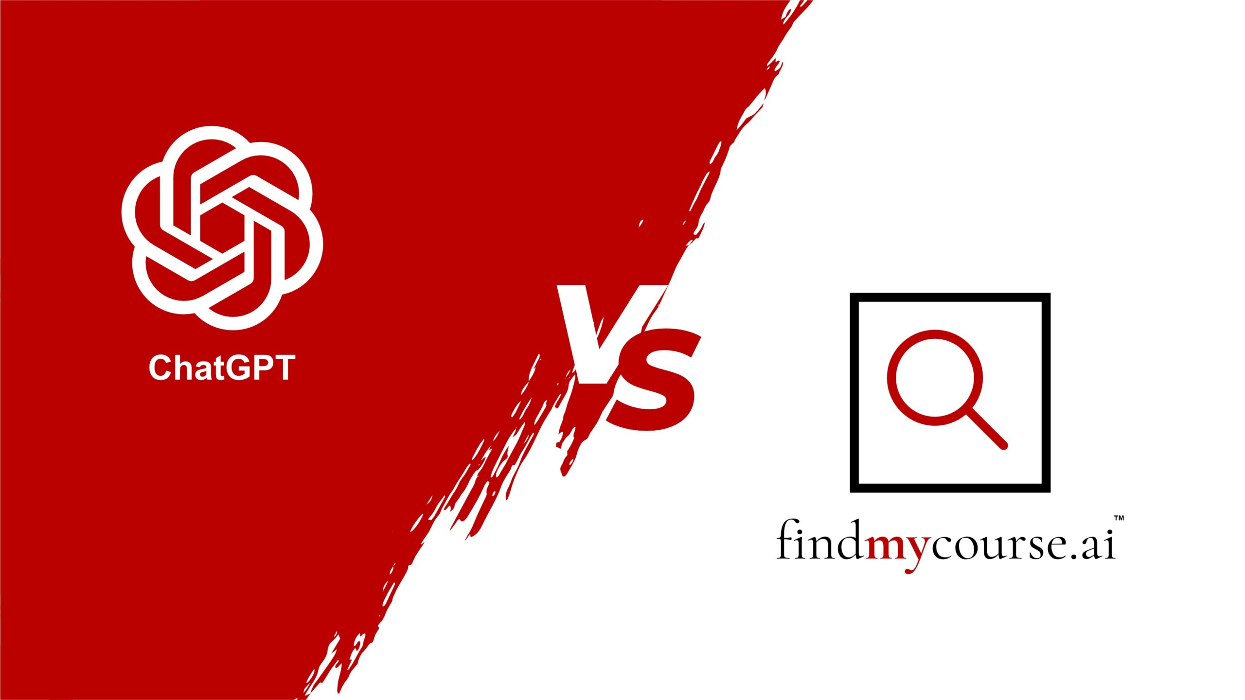 Visual depicting comparison of ChatGPT and FindMyCourse.ai