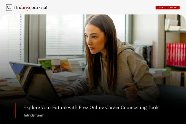 Student researching career options with free online counselling resources — Findmycourse.ai