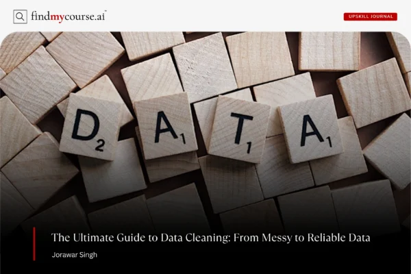 Scrabble tiles spelling DATA on wooden blocks, representing data cleaning concept — Findmycourse.ai