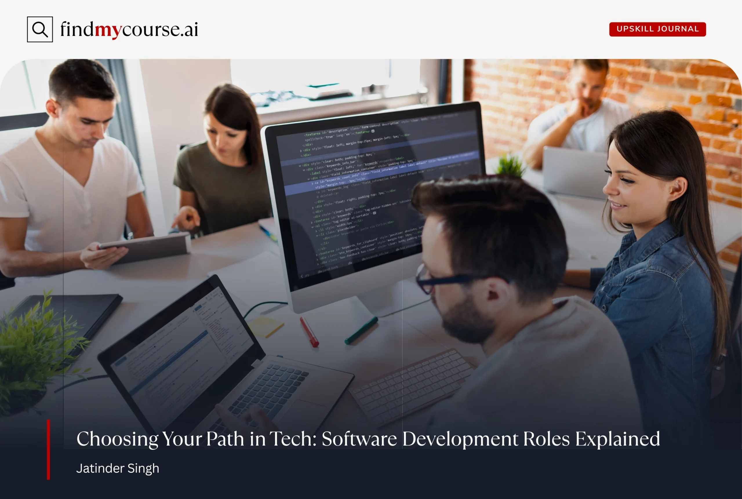 Developers collaborating on tasks, representing key software development roles — Findmycourse.ai