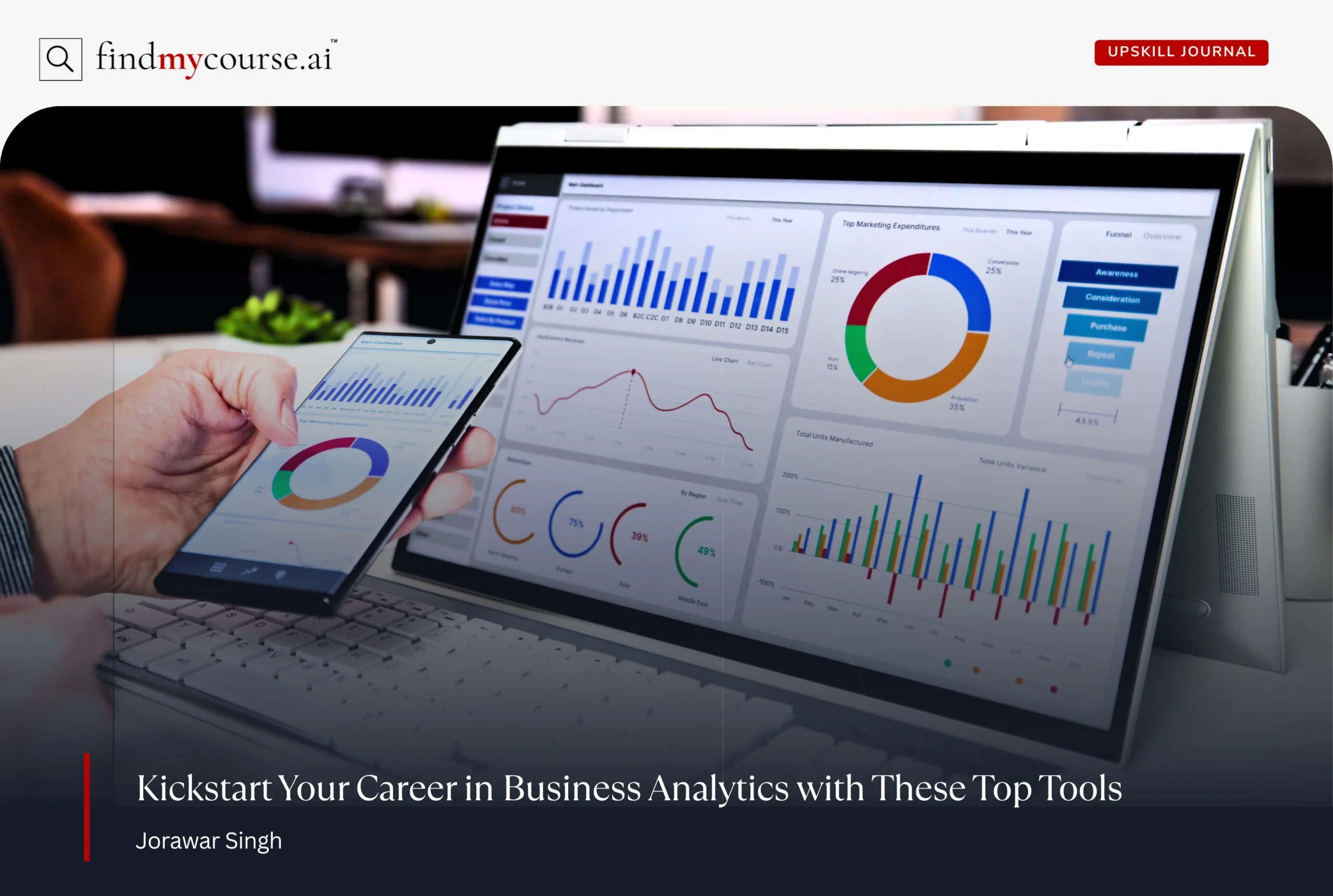 Person using analytics tool representing business analytics career — Findmycourse.ai