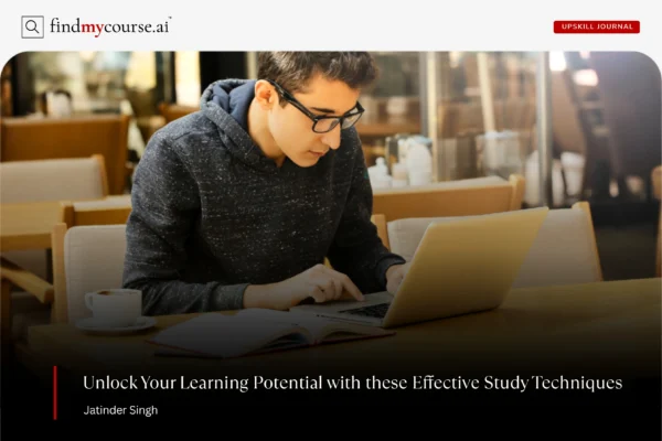 Person sitting in front of laptop with books, highlighting effective study techniques — Findmycourse.ai
