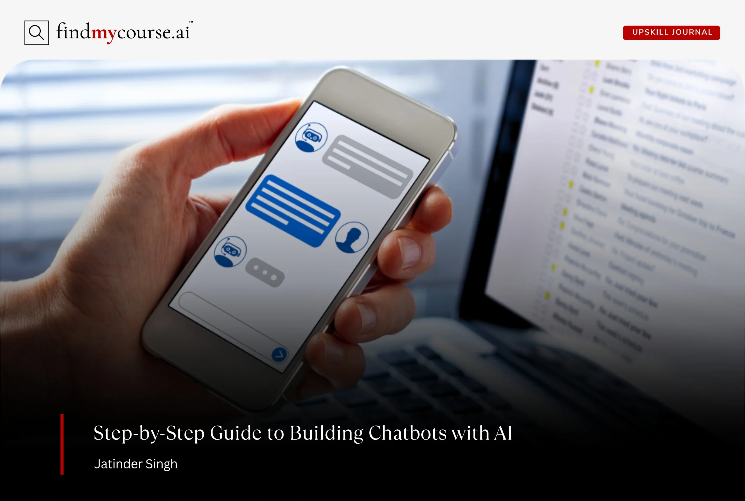 Person using chatbot with AI on a mobile screen and laptop — Findmycourse.ai