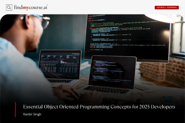 Developer working on a code using object oriented programming concepts — Findmycourse.ai