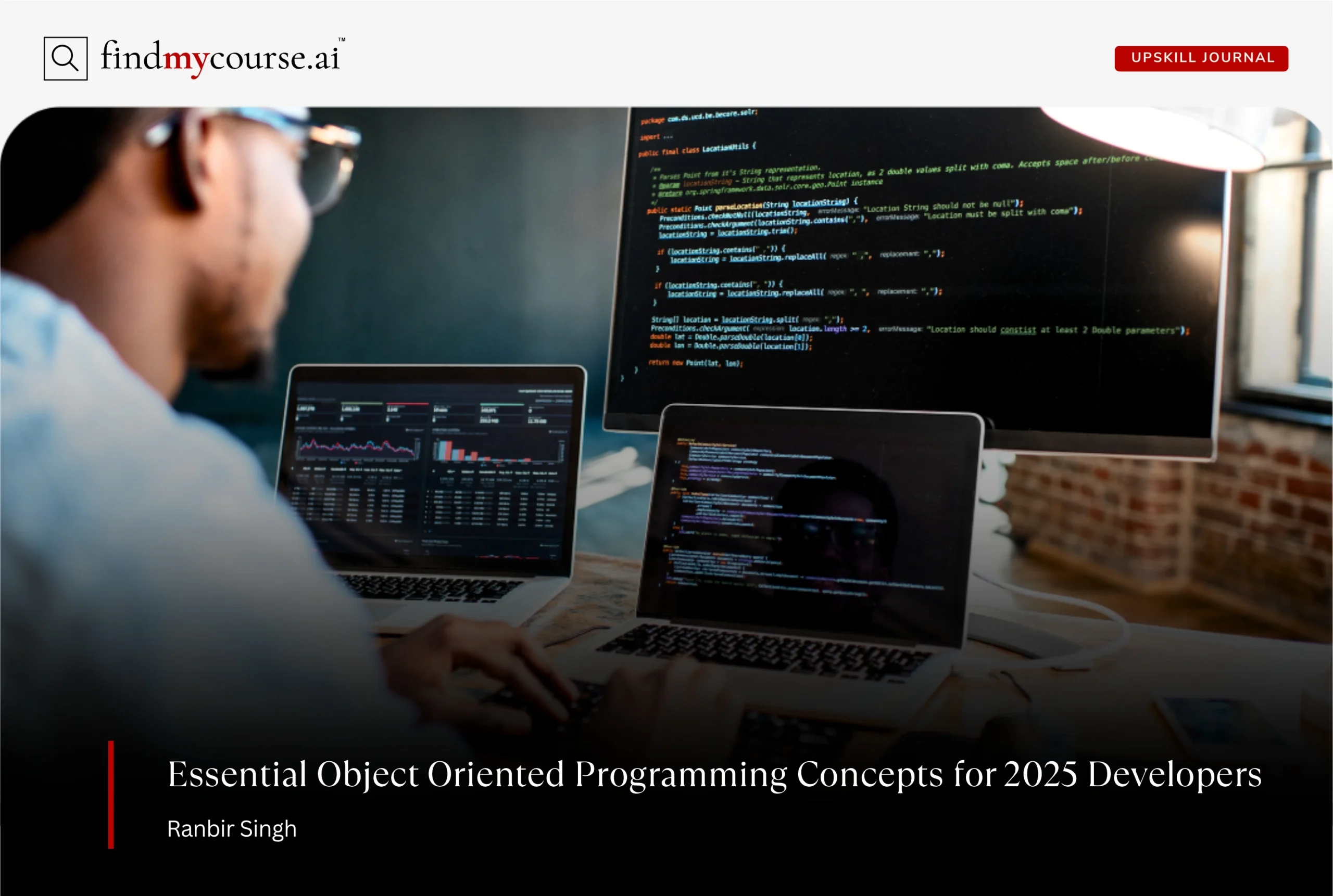 Developer working on a code using object oriented programming concepts — Findmycourse.ai