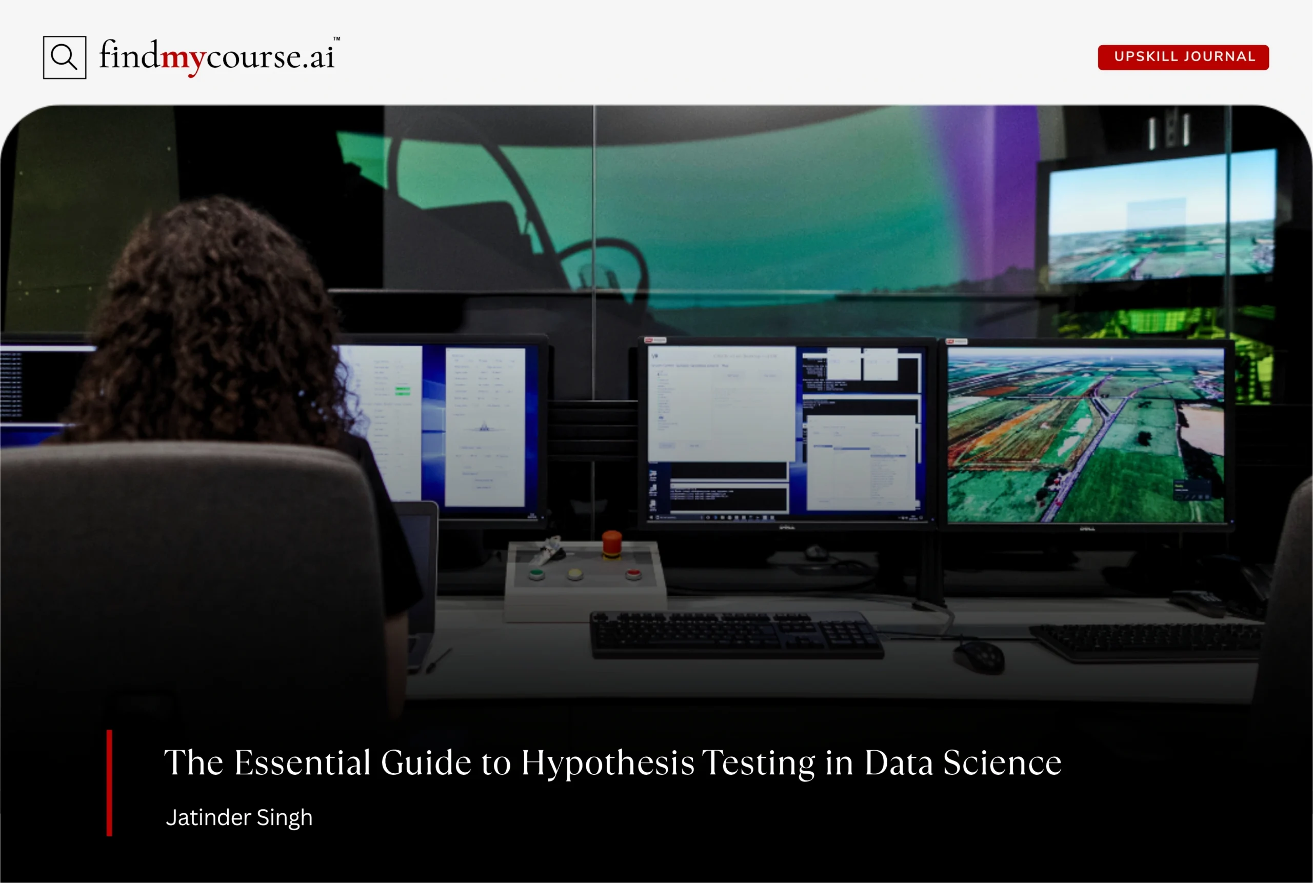 Developer performing hypothesis testing in a dataset at a workstation — Findmycourse.ai