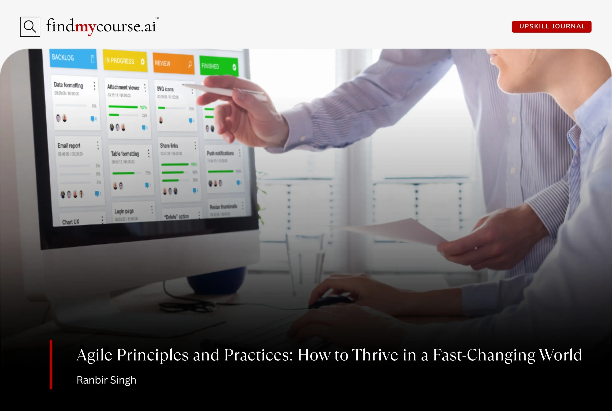 Professionals collaborating with agile task management software — Findmycourse.ai