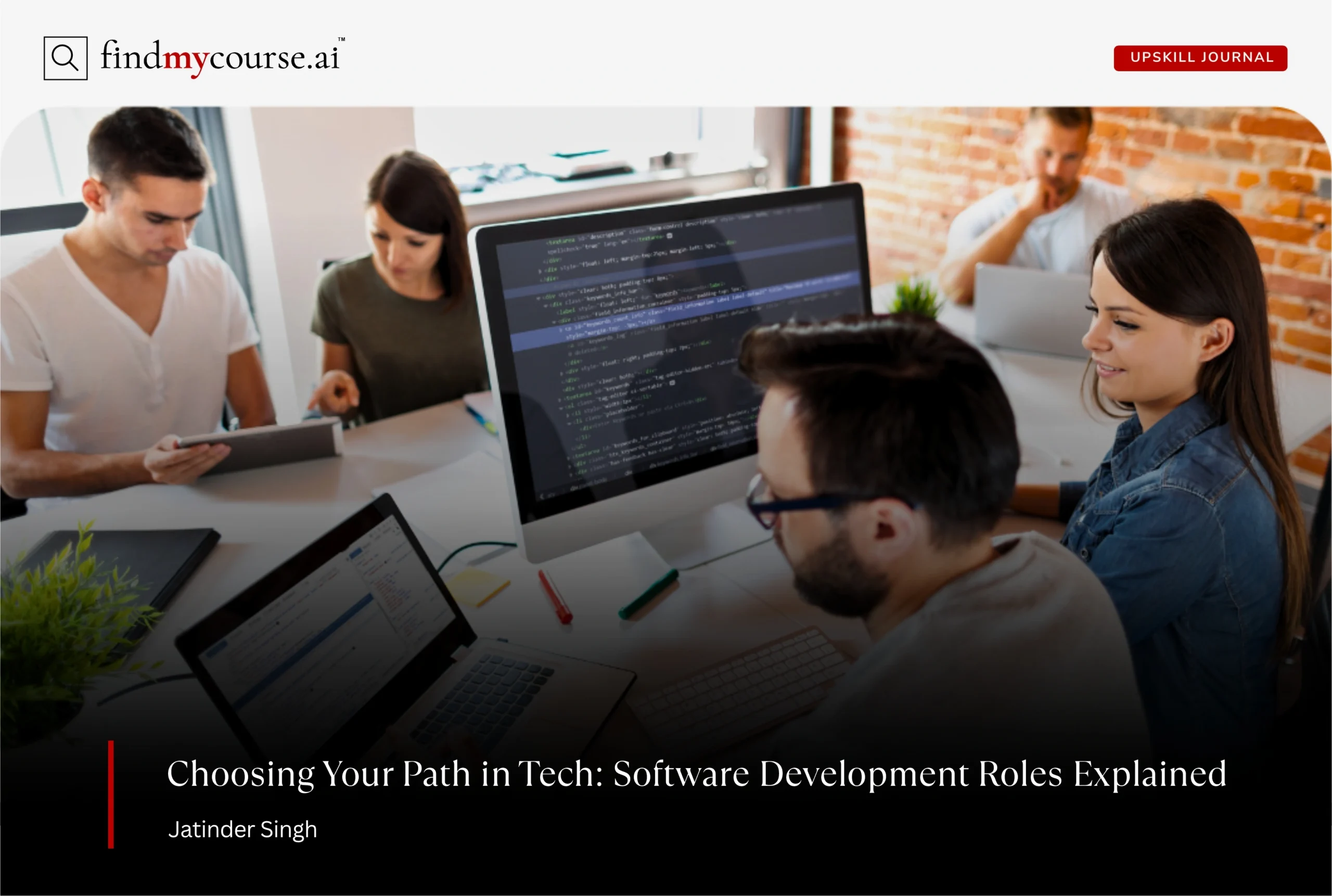Developers collaborating on tasks, representing key software development roles — Findmycourse.ai