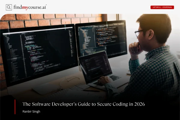 Software developer working on a code using secure coding practices — Findmycourse.ai