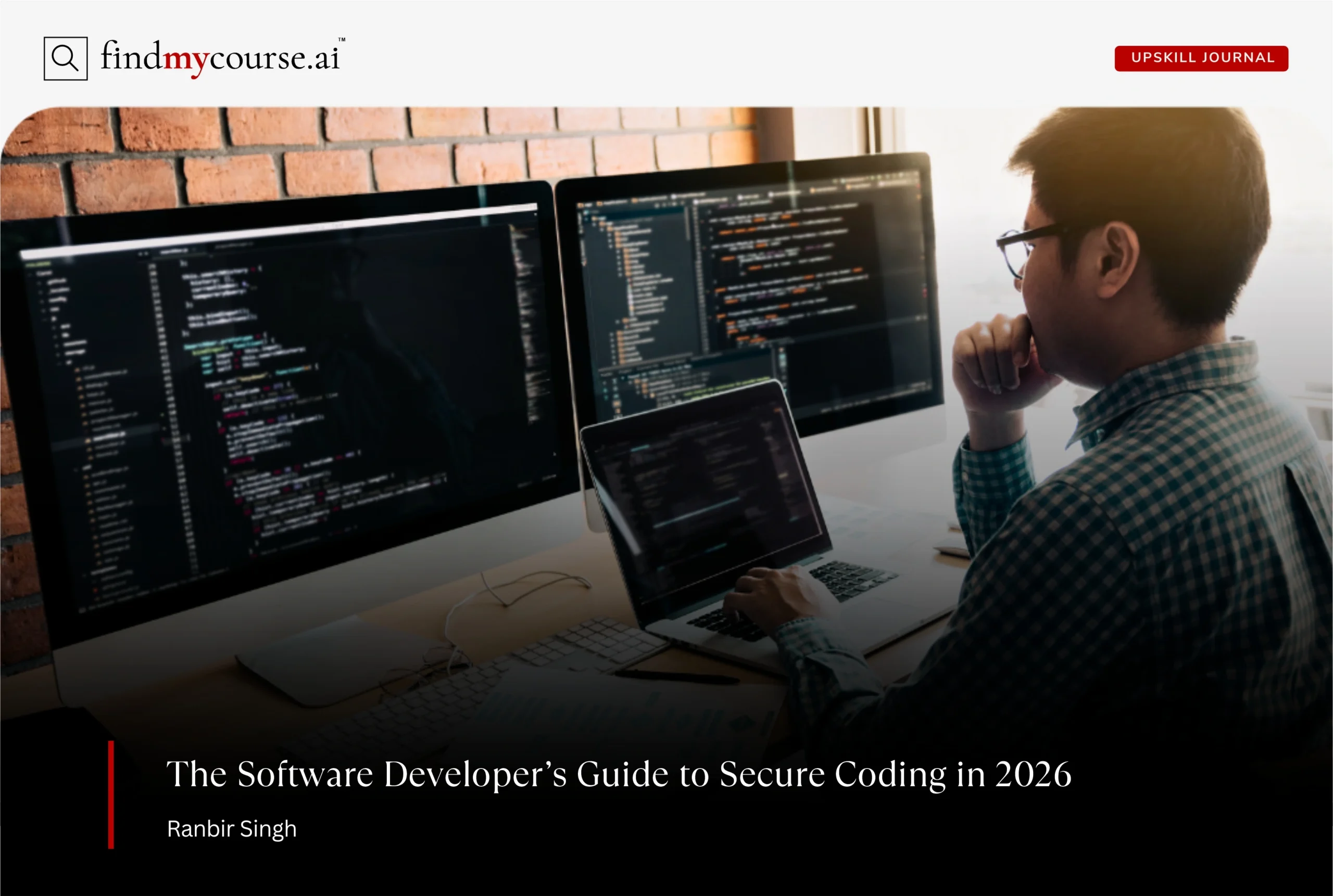 Software developer working on a code using secure coding practices — Findmycourse.ai