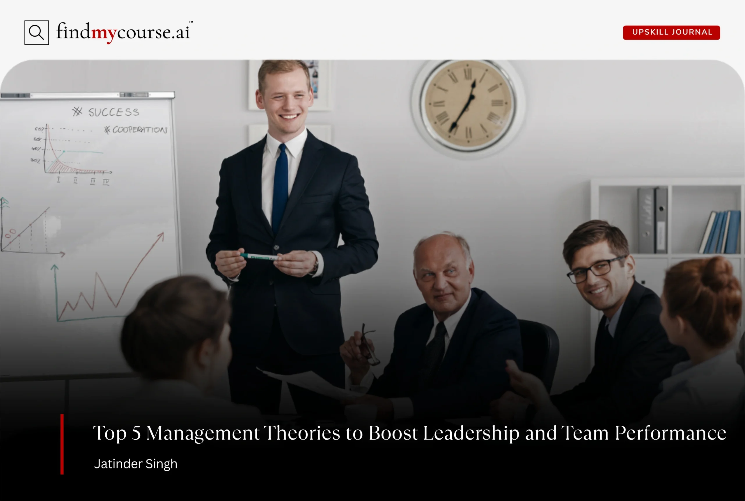 Visual of office meeting discussing management theories - Findmycourse.ai