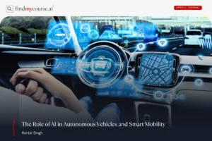 Interior view of self driving car highlighting How AI Powers Autonomous Vehicles — Findmycourse.ai
