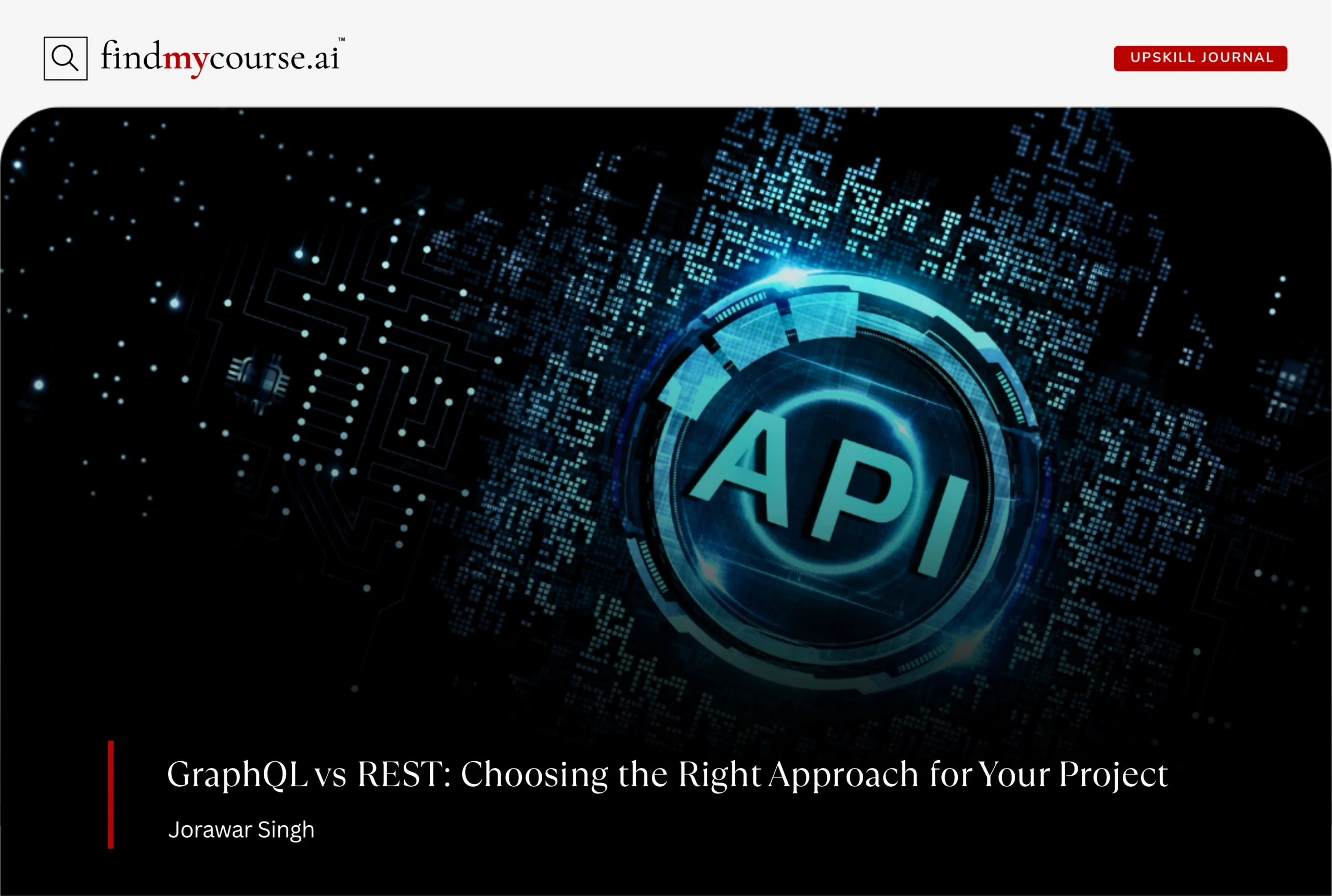 Digital visual of API denoting graphql vs rest API comparison — Findmycourse.ai