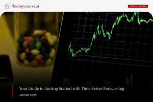Computer screen showing graphical data depicting time series forecasting — Findmycourse.ai
