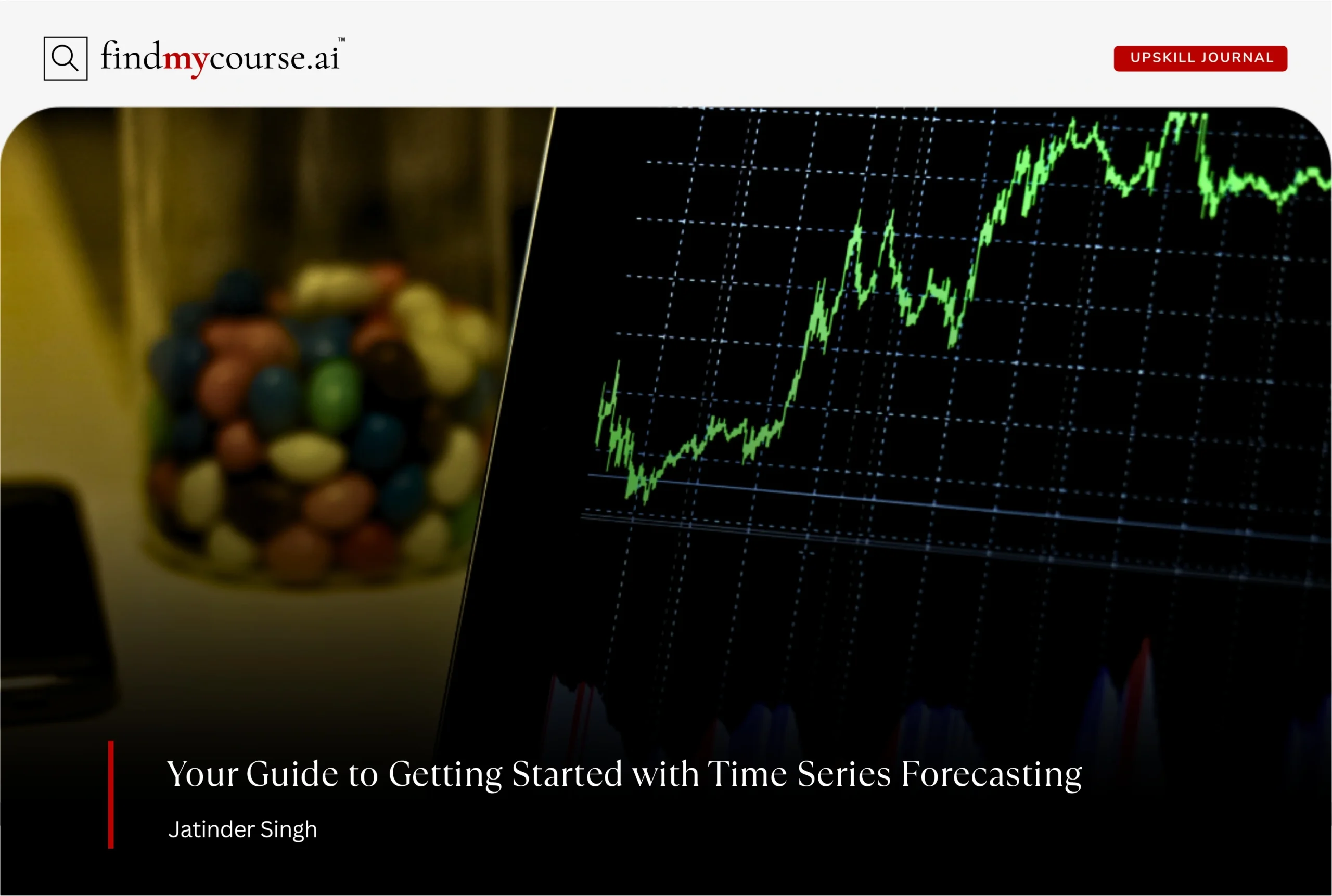Computer screen showing graphical data depicting time series forecasting — Findmycourse.ai