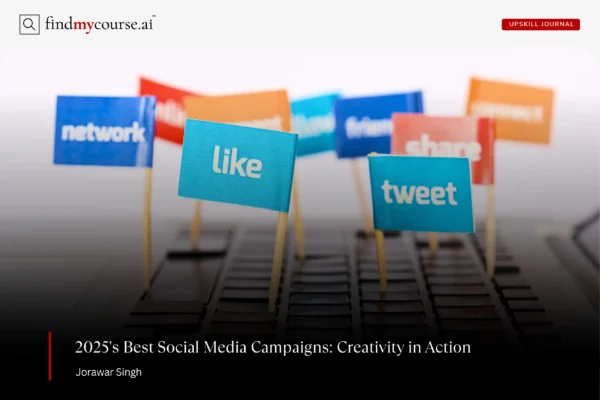 Effective Social Media Campaign Examples from 2025 Small flags on laptop keyboard mentioning likes and tweets, representing social media campaign — Findmycourse.ai