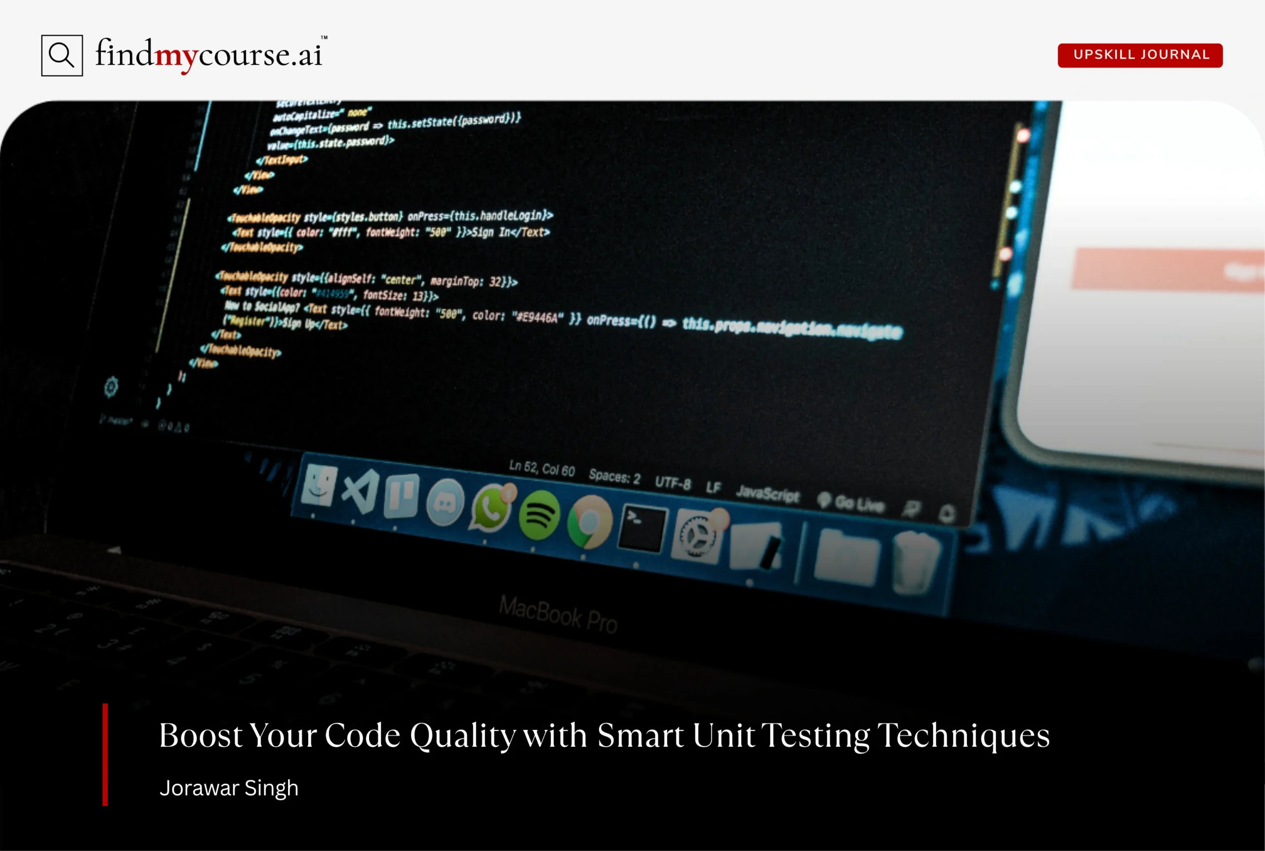 Visual of software code on a laptop screen representing unit testing — Findmycourse.ai