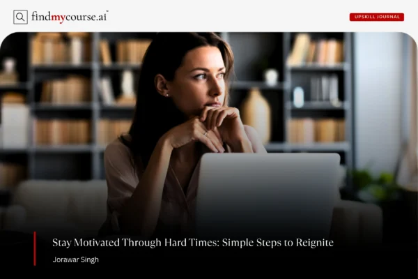 How to Stay Motivated in Difficult Times A tensed person at work desk denoting guide to seek motivation in difficult times — Findmycourse.ai