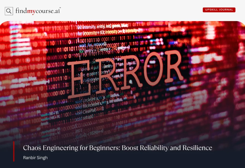 Error message on laptop screen depicting chaos engineering testing — Findmycourse.ai