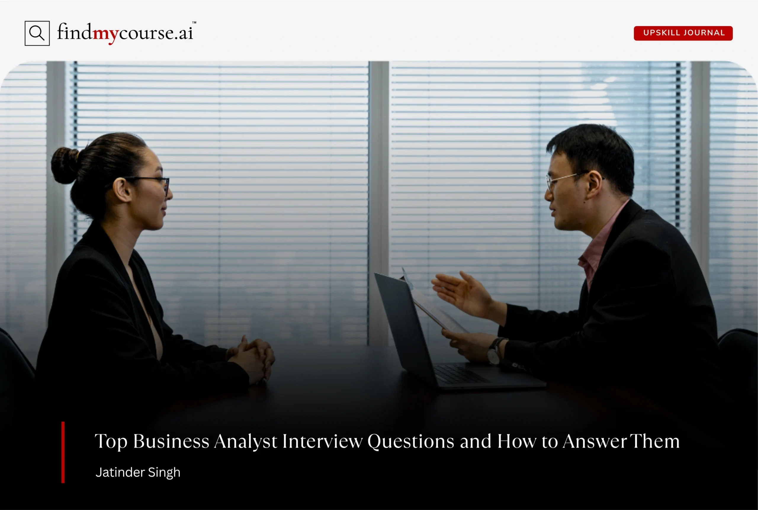 A candidate and recruiter in an interview setting representing business analyst interview questions — Findmycourse.ai