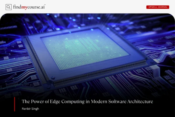 Digital visual of microprocessor in circuit representing edge computing — Findmycourse.ai