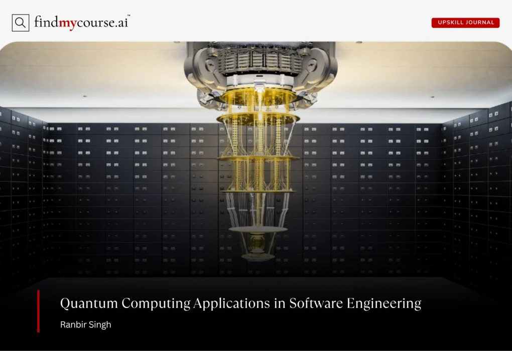 Quantum computer machine representing quantum computing applications in software — Findmycourse.ai
