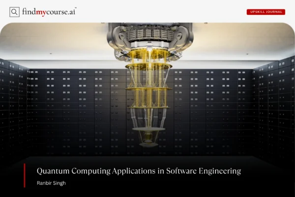 Quantum computer machine representing quantum computing applications in software — Findmycourse.ai