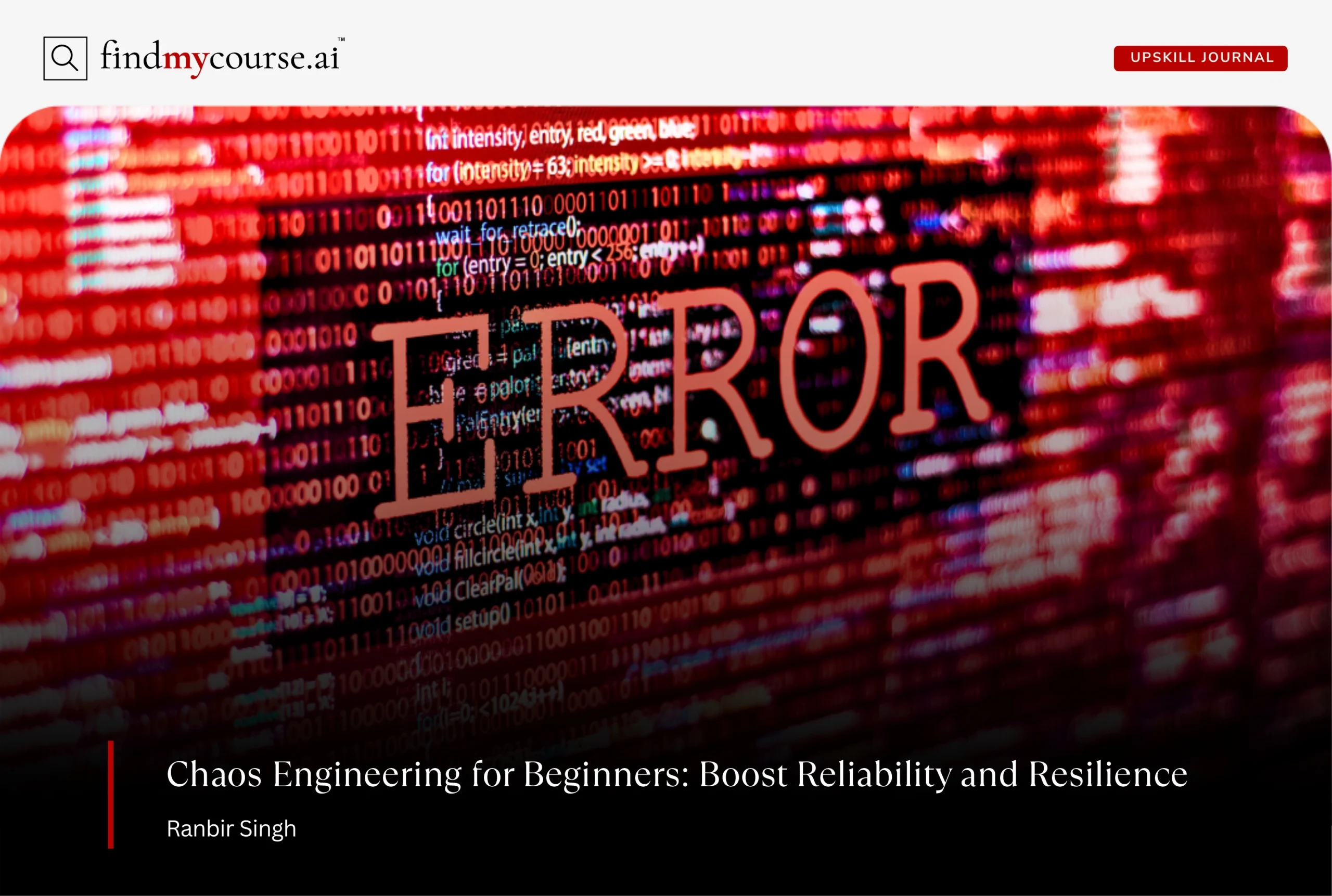 Error message on laptop screen depicting chaos engineering testing — Findmycourse.ai