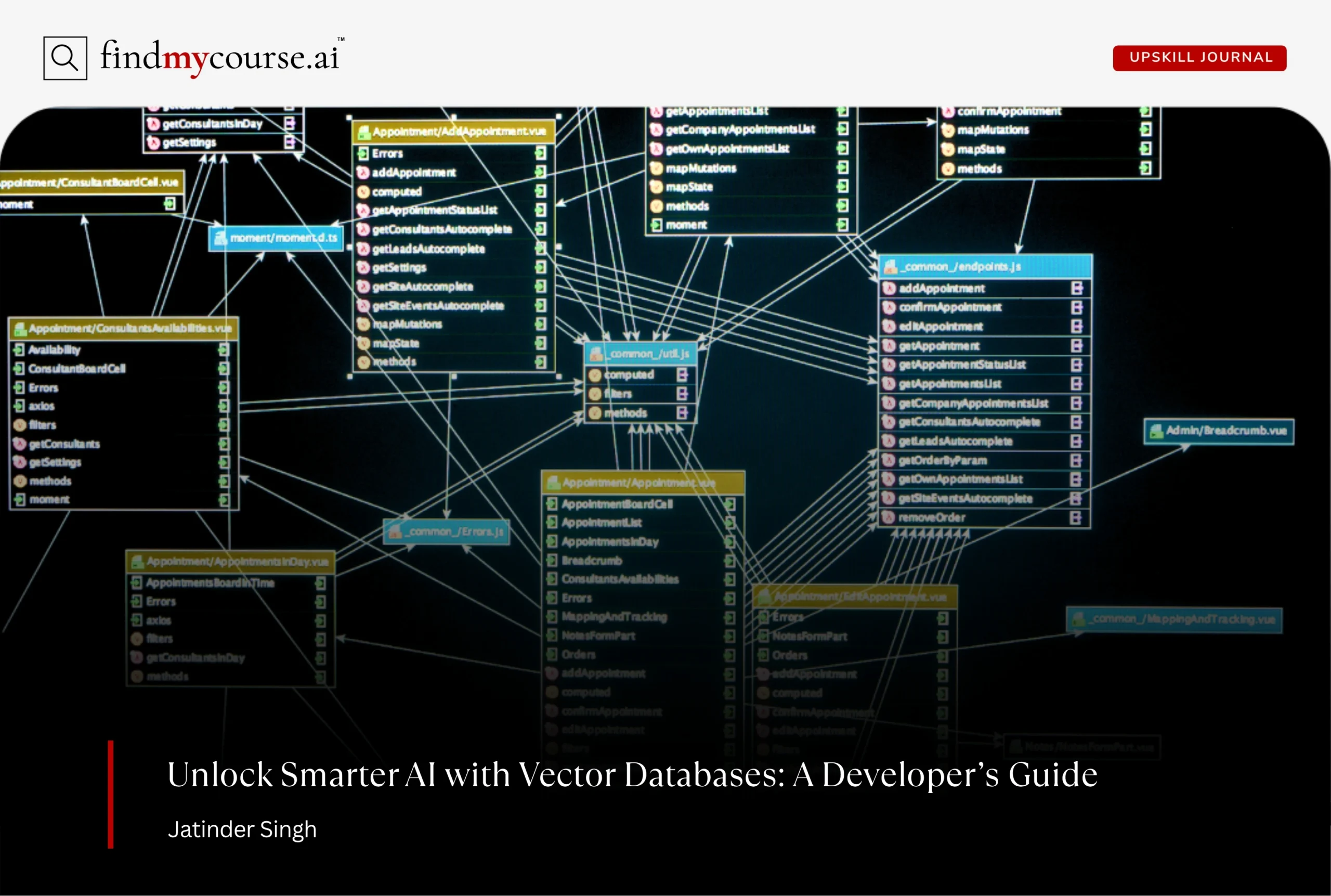Database table for web application, denoting use of vector database in AI apps — Findmycourse.ai