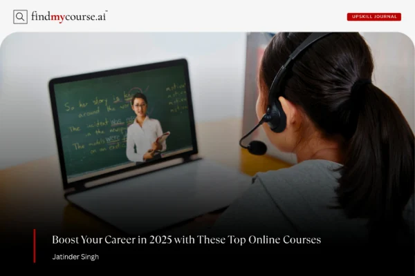 Student watching video lecture on laptop, highlighting top online courses — Findmycourse.ai