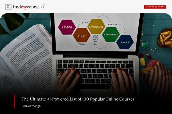 Online education concept on laptop representing most popular online courses — Findmycourse.ai