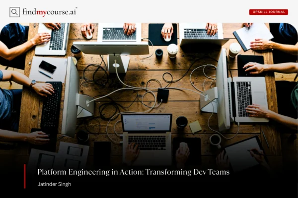 Dev team collaborating on a project representing platform engineering — Findmycourse.ai