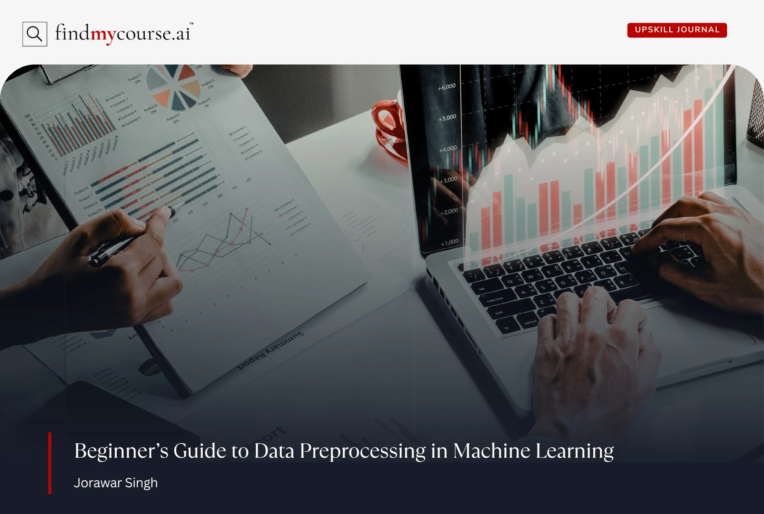 Two persons working on a data-set denoting data preprocessing in machine learning — Findmycourse.ai