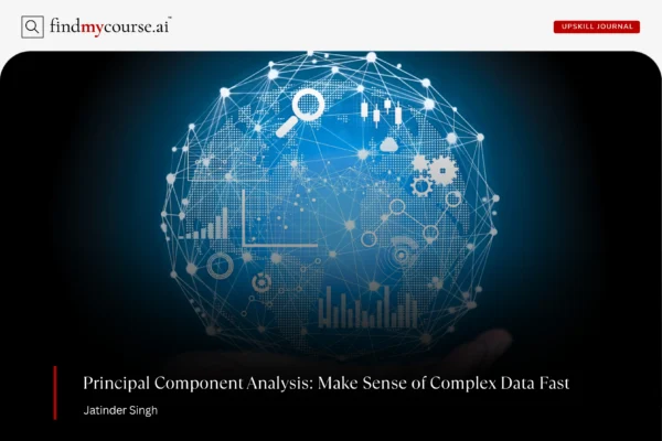 Hand holding a big sphere of complex data depicting principal component analysis in ML — Findmycourse.ai