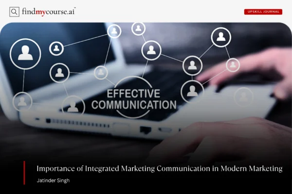 Person using laptop to connect with people denoting integrated marketing communication — Findmycourse.ai