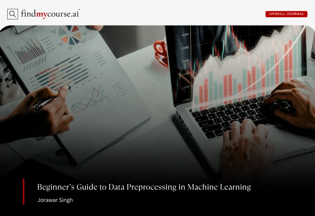 Two persons working on a data-set denoting data preprocessing in machine learning — Findmycourse.ai