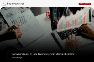 Two persons working on a data-set denoting data preprocessing in machine learning — Findmycourse.ai
