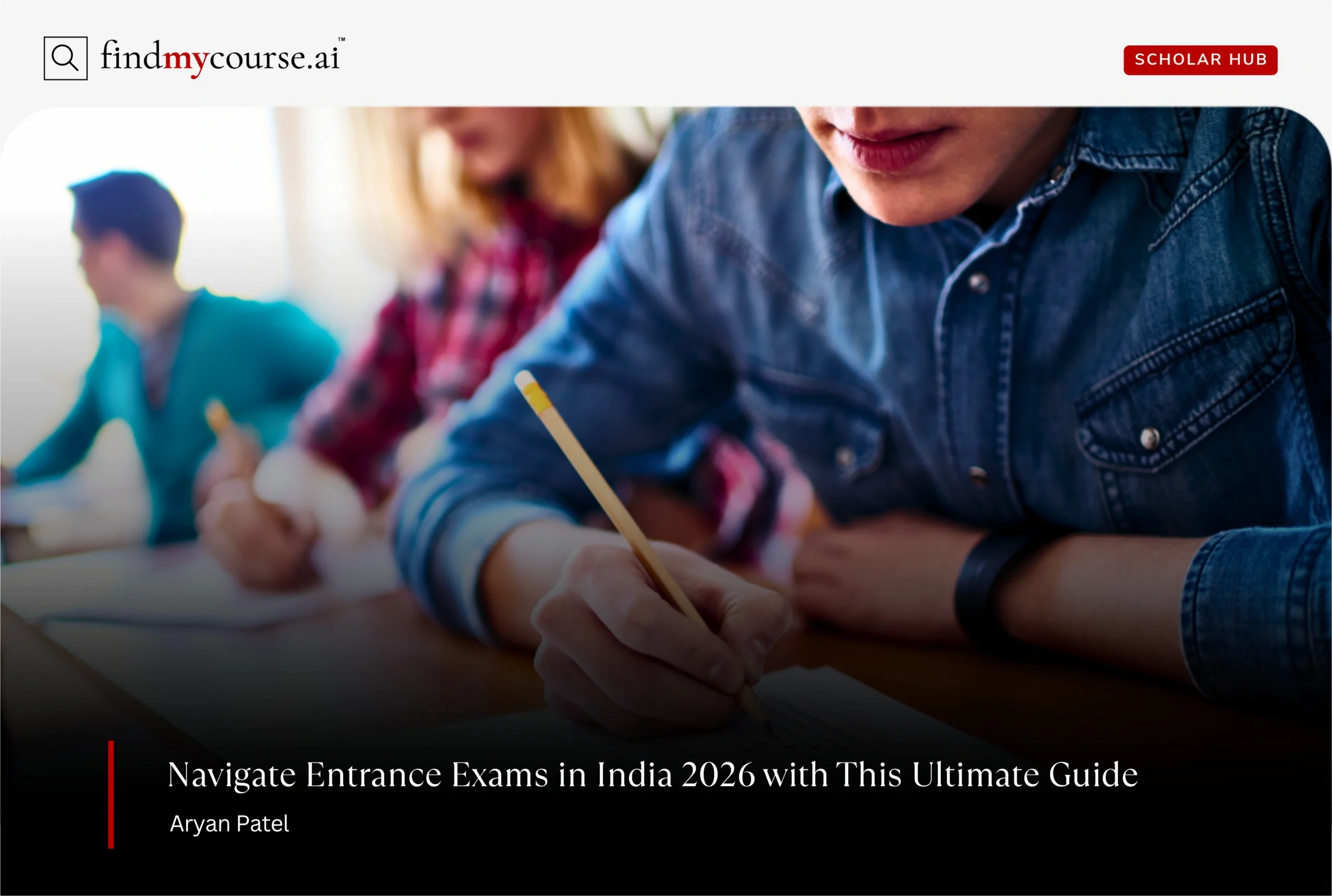 Students filling out answer sheets in exam representing entrance exams in India — Findmycourse.ai