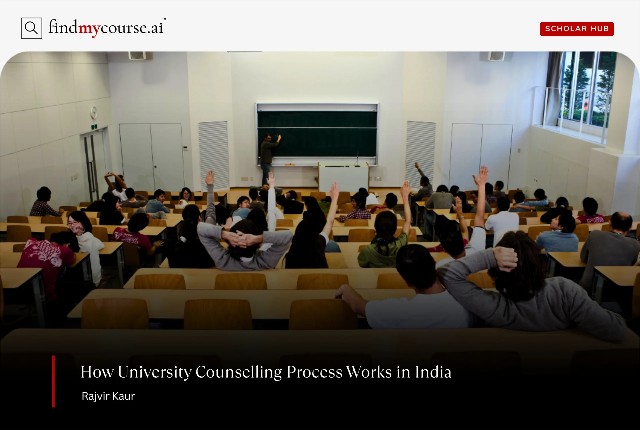 View of a university classroom denoting seat counselling process in India — Findmycourse.ai
