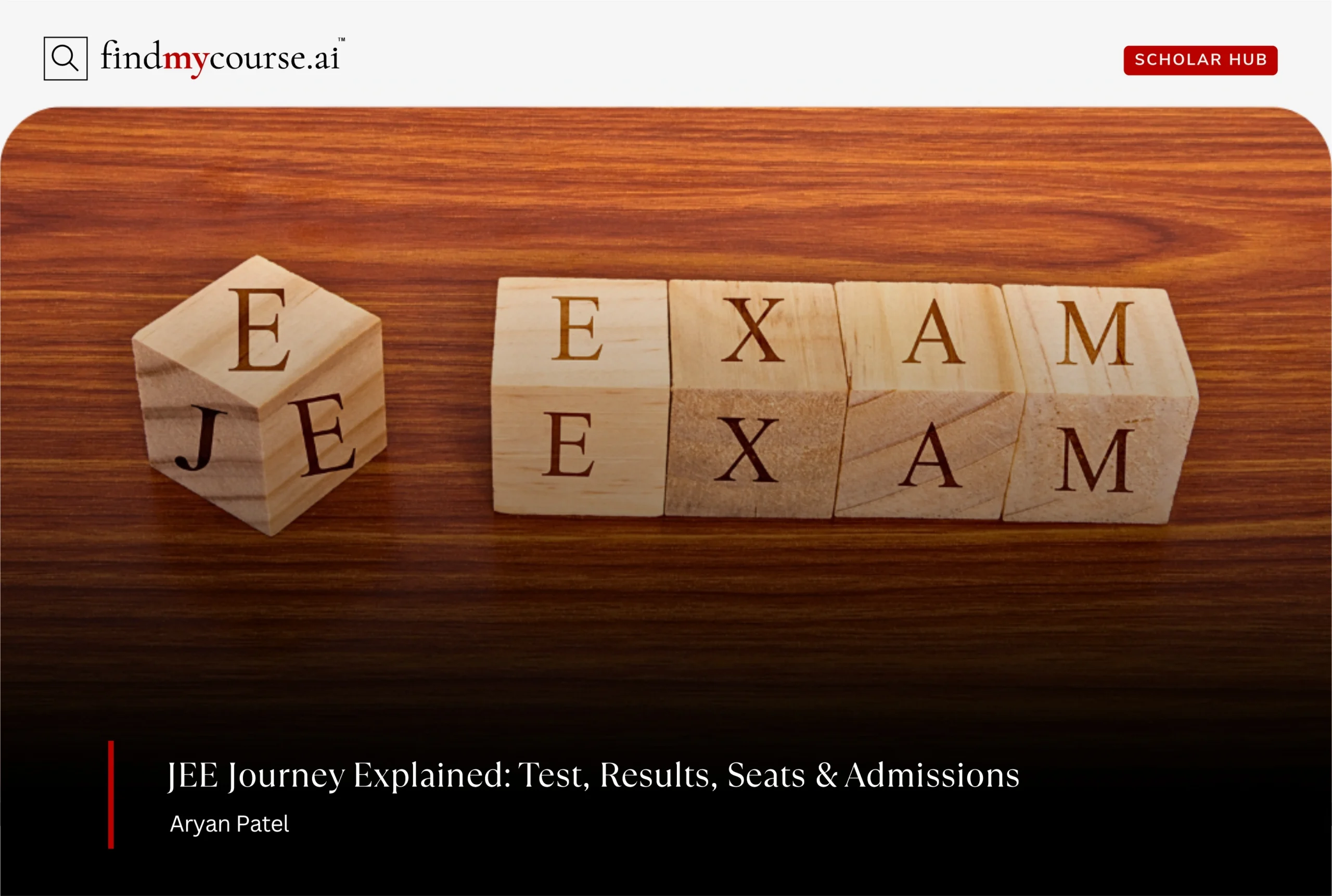 Concept of JEE Entrance exam conducted in India shown in wooden block letters — Findmycourse.ai