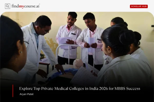 Medical students in classroom training session highlighting top private medical colleges — Findmycourse.ai